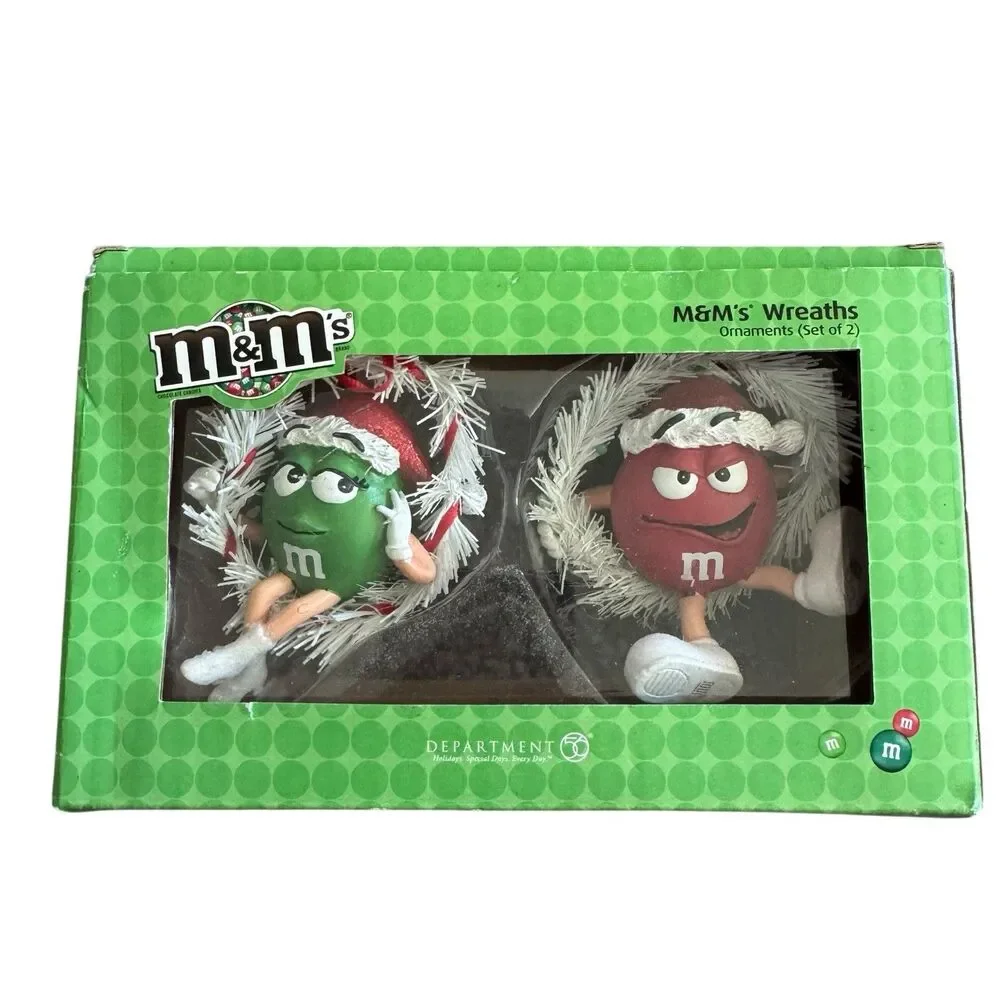 2007 M&M's Christmas Wreath Ornament‎ Department 56 - Green and Red